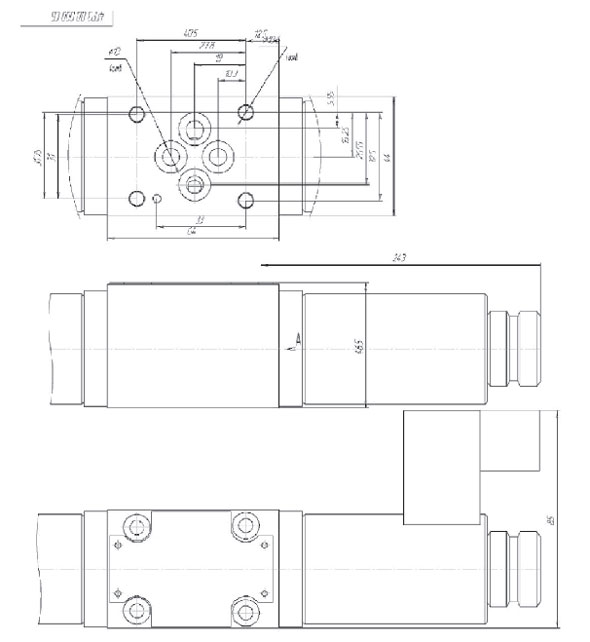 Схема размеров гидрораспределителя 4ГРЗ
